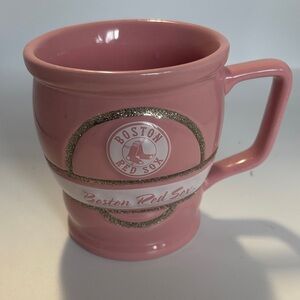 Boston Red Sox Pink Mug with silver glitter detailing NWOT